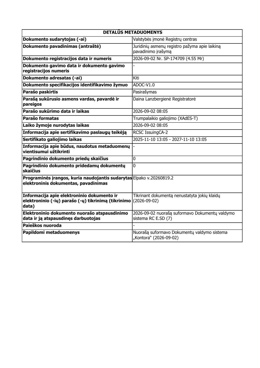 Registrų centro pažymos antrojo puslapio peržiūra